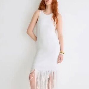 J. Crew Collection White Sequin Fringe Dress - Size 8